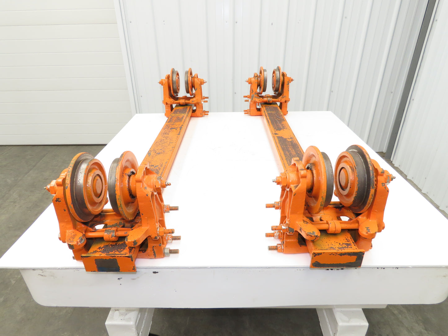 Cleveland Tramrail Bridge Crane 52" Stop Bar ES Idler Heads WA 5"Wheels Set of 2