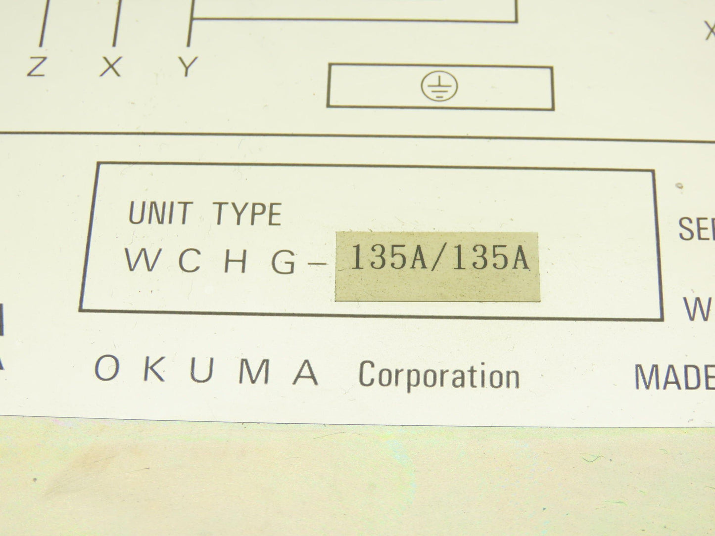 Okuma WCHG-135A/135A Spindle Motor Winding Change Over Unit 120V Coil
