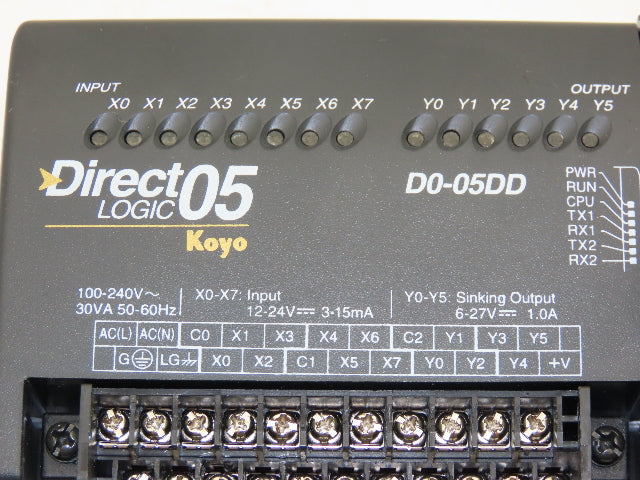 Automation Direct D0-05DD Direct Logic 05 Koyo Processor Unit 12-24V