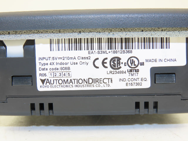 Automation Direct EA1-S3ML Operator Interface HMI Panel 5V 210mA 128x64 LED