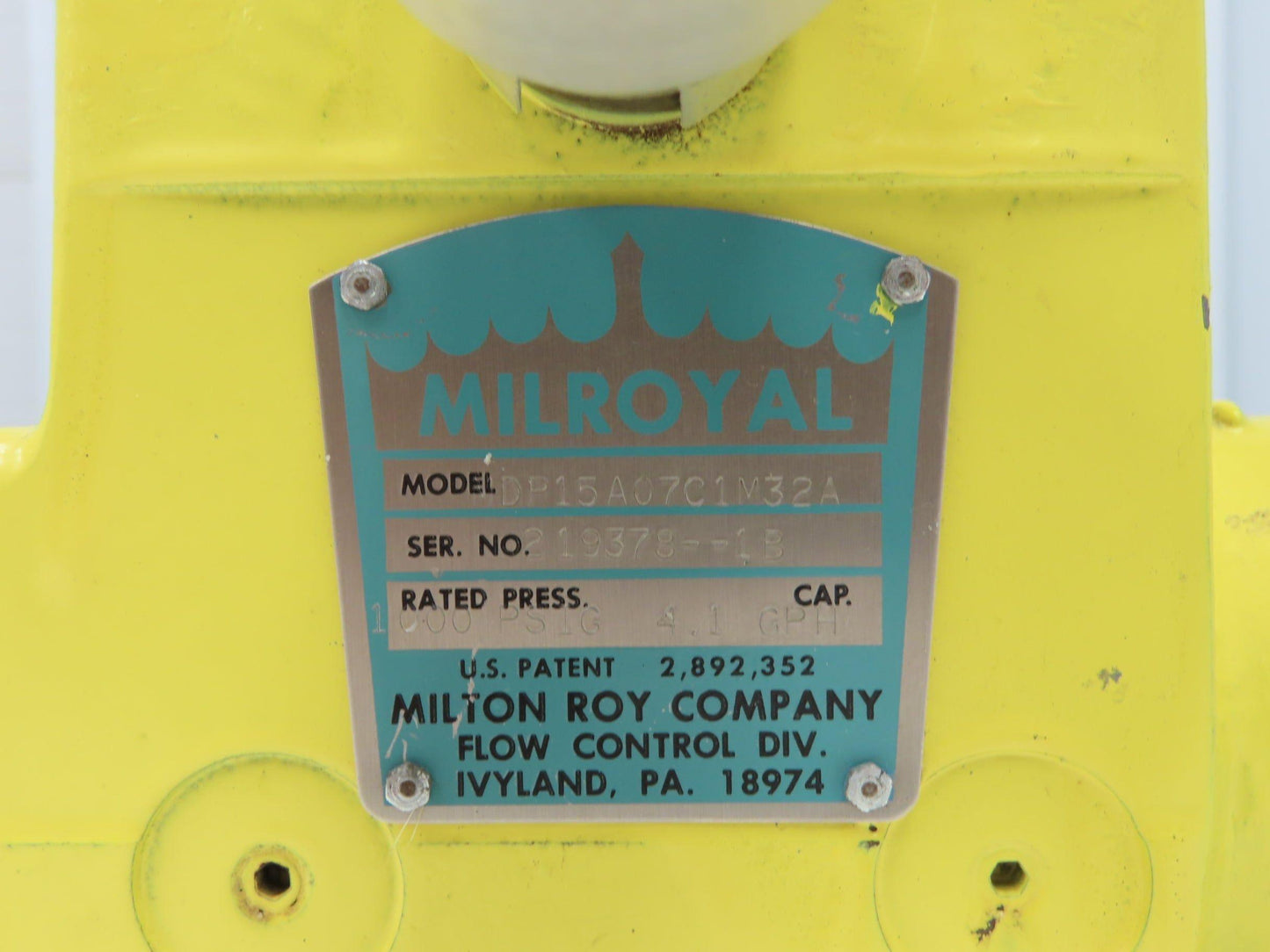 Milton Roy MDP15A07C1M32A Milroyal Metering Pump 4.1 GPH 1000 PSI