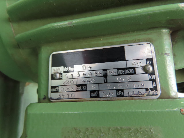 D4 Centrifugal Blower 406 CFM 3/4Hp 3410rpm 230/460V 3Ph 5-1/4" Outlet Flange
