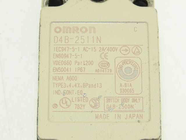 Omron D4B-2511N Roller Rocker Limit Switch IP67 400V 2A Lot of 3