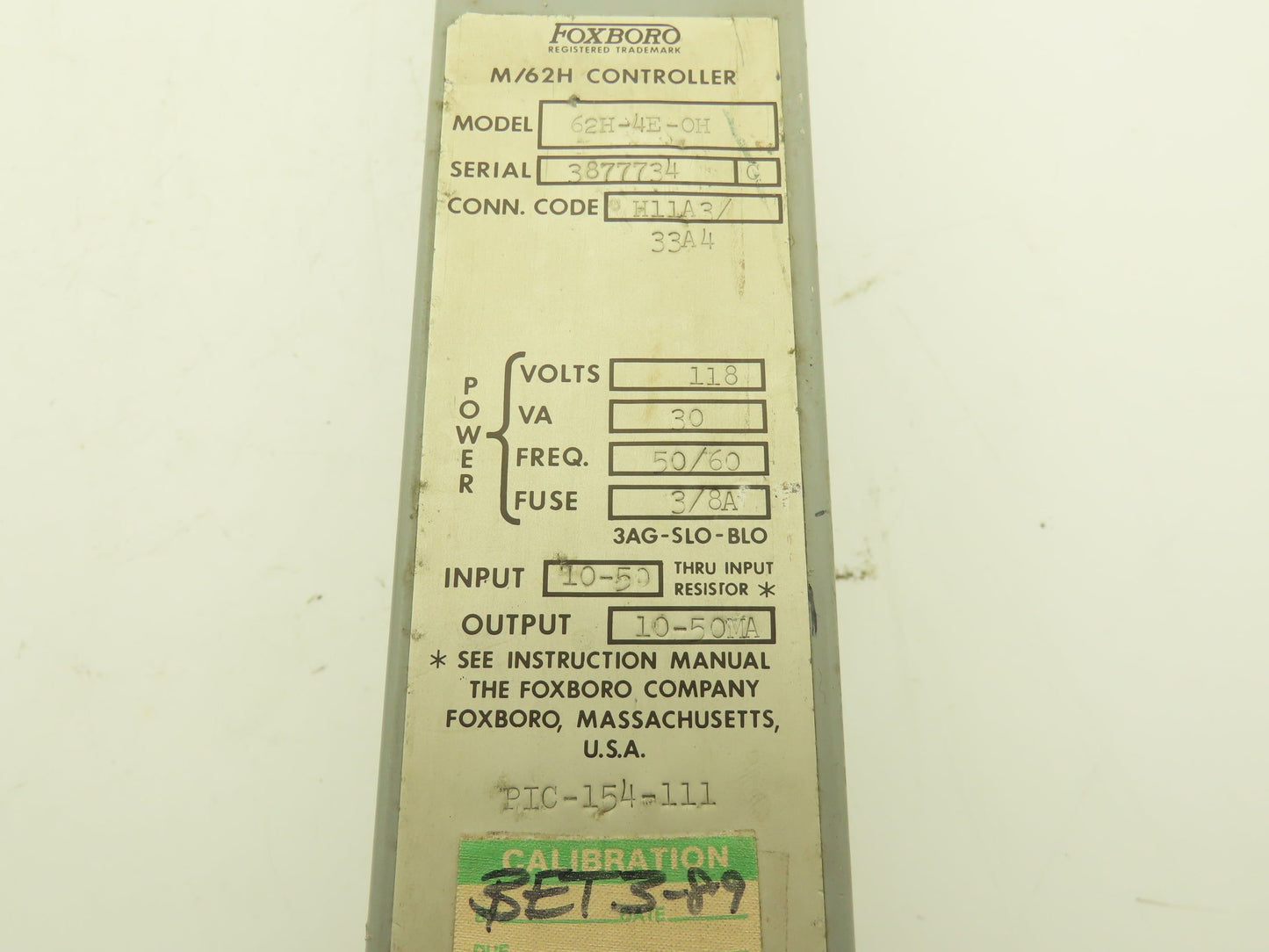 Foxboro H11A3/33A4 62H-4E-OH M/62H HMI Control Station