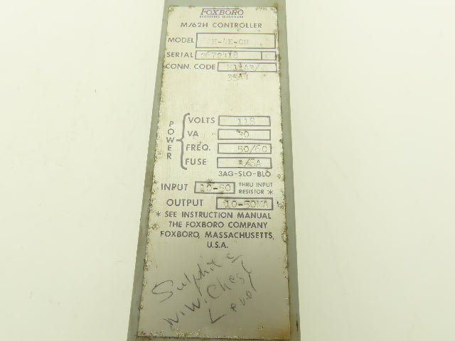 Foxboro H11A3/33A4 62H-4E-OH M/62H HMI Control Station 0 To 100 Dial