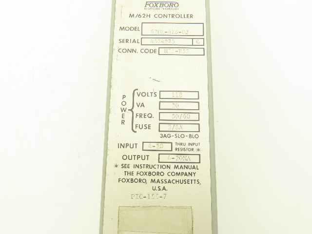 Foxboro H33-R52 62HM-4ES-OJ M/62H HMI Control Station 0 To 50 Dial