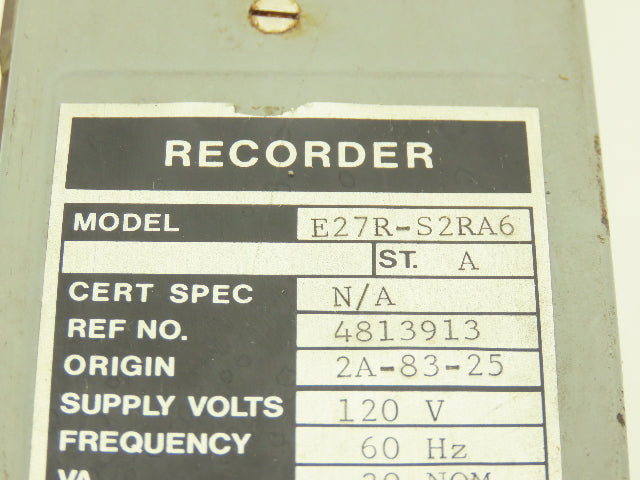 Foxboro PR-111/CVR-111 E27R-S2RA6 M/62H HMI Recorder 120VAC Supply 30VDC Output