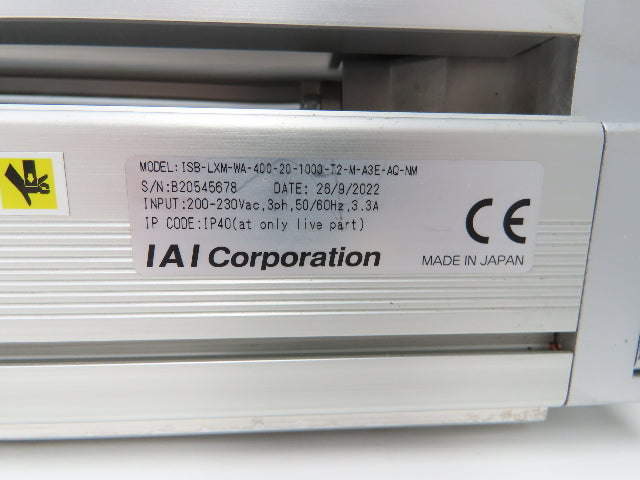 IAI Robo Cylinder Linear Screw Actuator Slide 20mm Lead 1000mm Stroke 230VAC 3PH