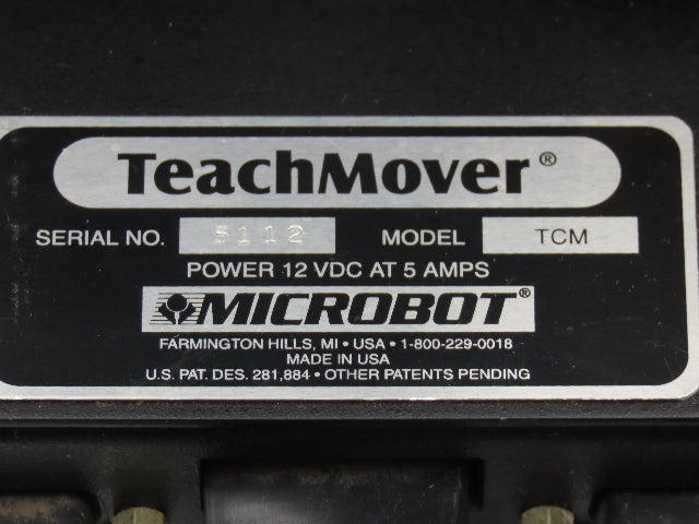 Microbot TCM Teachmover Robot With Teach Pendant Remote 12VDC