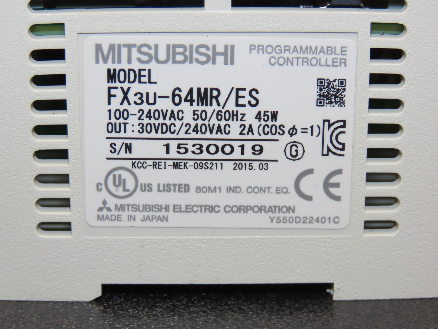 Mitsubishi Electric FX3U-64MR/ES Melsec Programmable Controller PLC Input Output