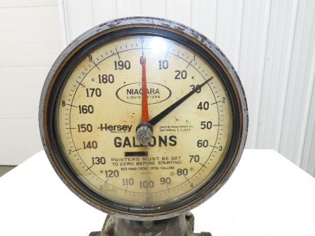 Hersey Niagara 51039P909 Liquid Dial Meter 1-1/2" NPT 0-200 Gallons Vintage