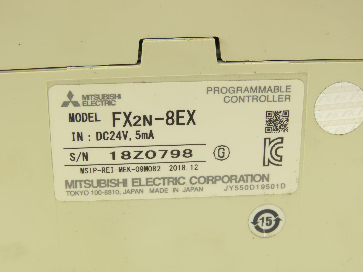 Mitsubishi Electric FX2N-8EX Melsec PLC 8 Point Input Module Expansion Lot of 2