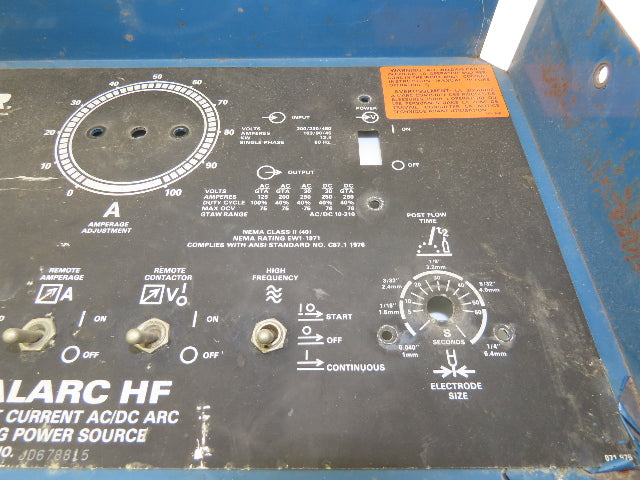 Miller Dialarc HF Front Panel Assembly Welding Parts