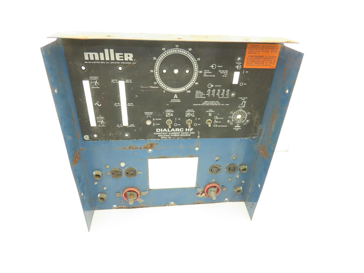 Miller Dialarc HF Front Panel Assembly Welding Parts