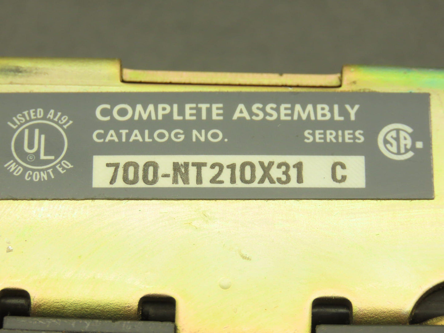 Allen Bradley 700-NT210X31 Pneumatic Time Delay Relay Complete Assembly Ser C