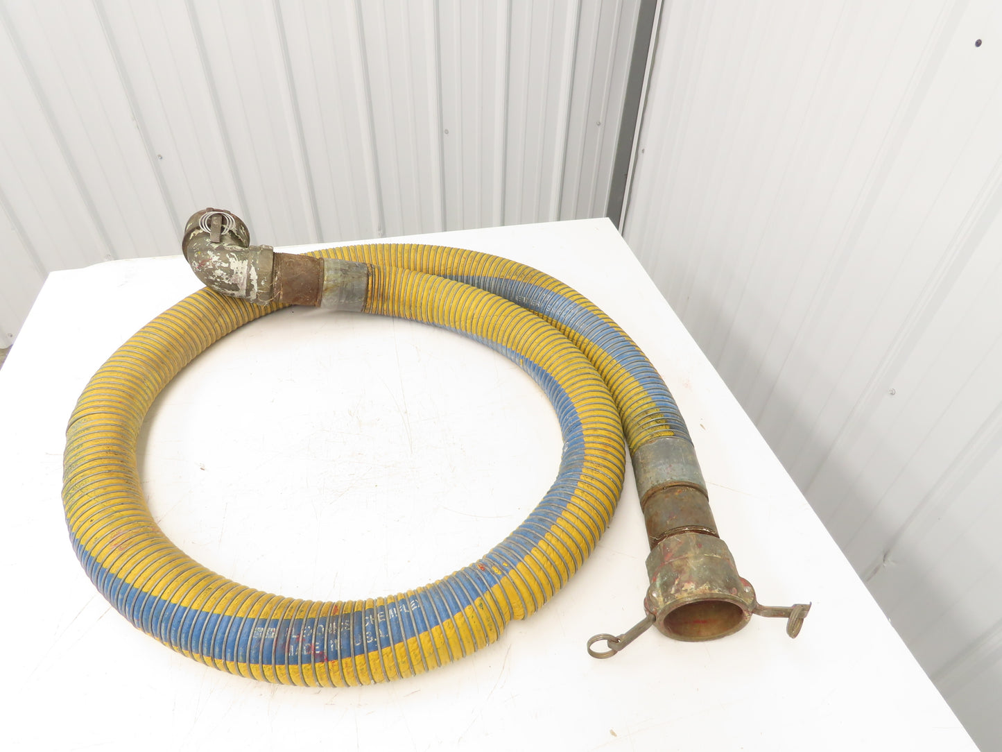 Flexonics Chemflex 3"ID x 12' Flexible Yellow Chemical Transfer Hose Camlok Ends