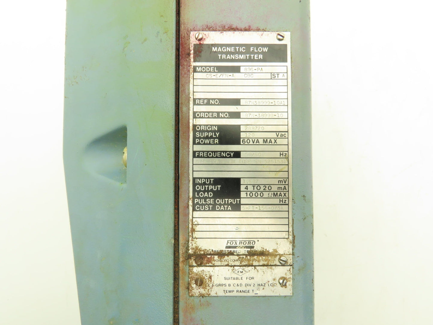 Foxboro Magnetic Flow Transmitter 120VAC 0-5mV Input 4-20mA Output 1000O Max