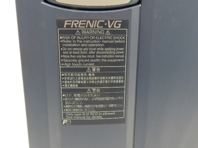 Fuji Electric FRN22VG1S-2J Frenic-VG VFD AC Drive 3Ph 230V 90A 500Hz 30Hp 34kVA