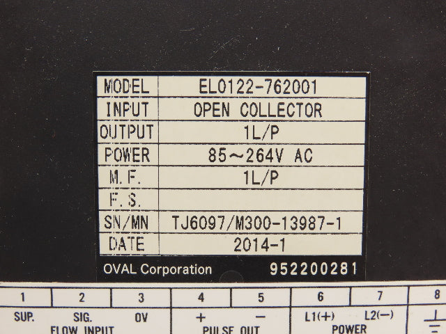 Oval EL0122 Rate Counter Totalizer 120/240VAC 1Ph