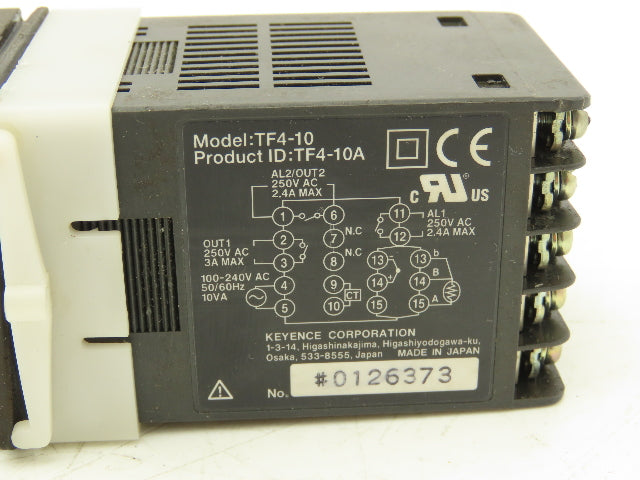 Keyence TF4-10 Temperature Controller 120/240VAC 1Ph In