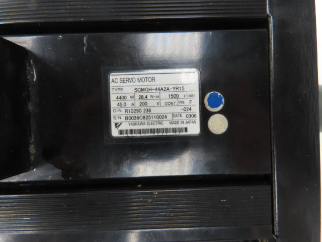 Yaskawa Electric SGMGH-44A2A-YR15 AC Servo Motor 4400W 28.4N-m 1500rpm 200V