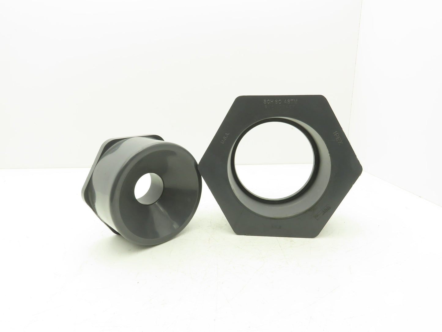 Ipex SCH 80 Reducer Bushing 8x6" + 6x2" PVC Slip Fittings Gray