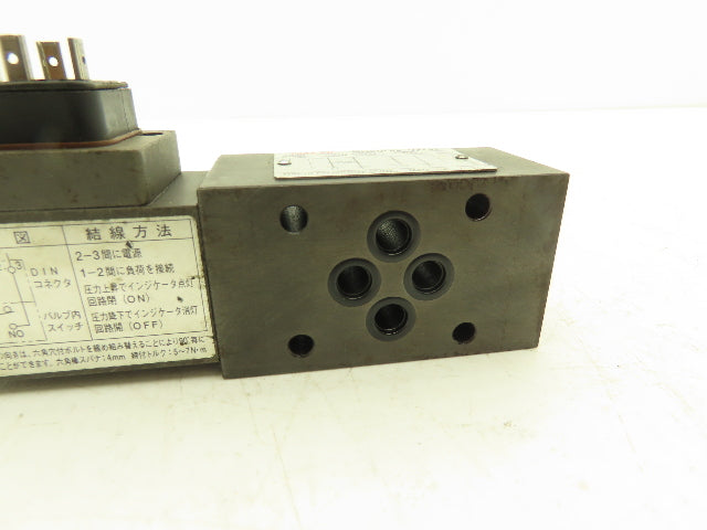 Nachi Hydraulic Pressure Switching Modular Valve 120V Coil