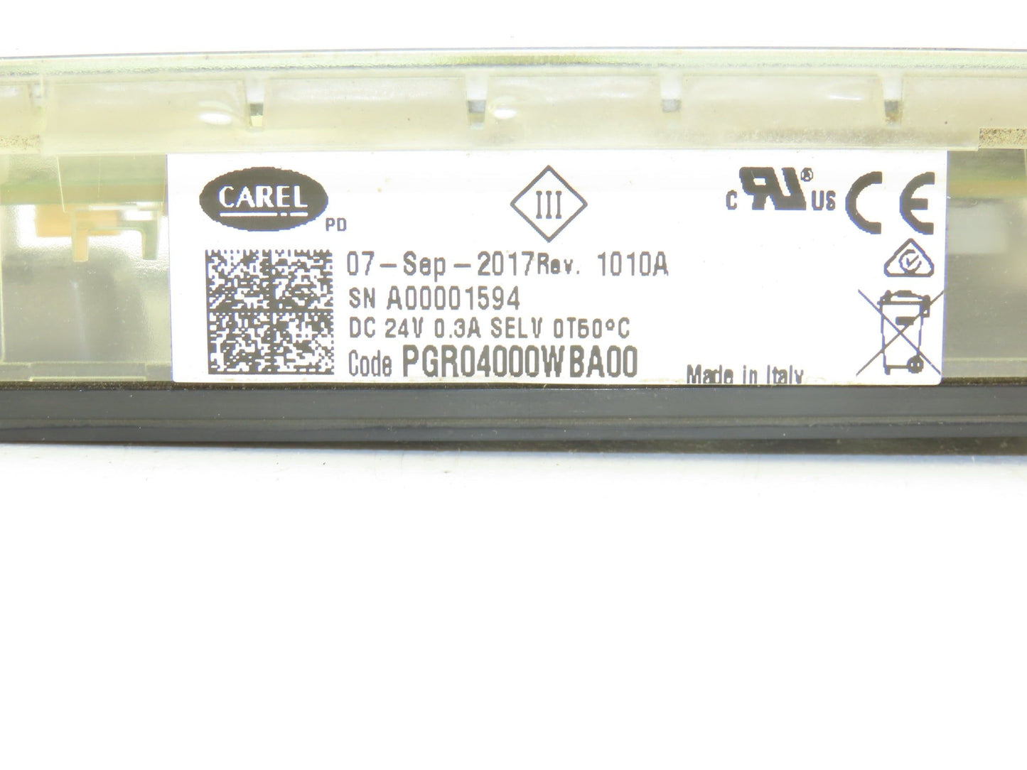 Carel PGR04000WBA00 HMI Digital Control Panel Rev 1010A