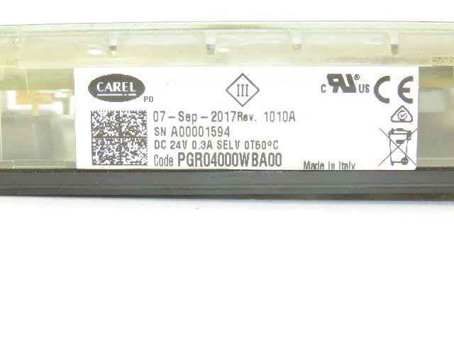Carel PGR04000WBA00 HMI Digital Control Panel Rev 1010A