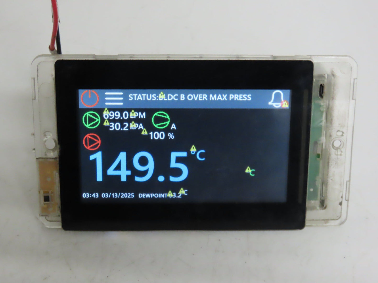 Carel PGR04000WBA00 HMI Digital Control Panel Rev 1010A