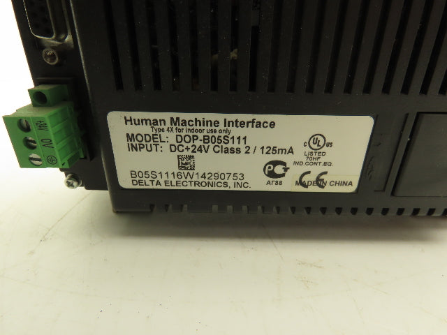 Delta Electronics DOP-B05S111 HMI Digital Control Panel 24VDC