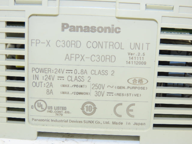 Panasonic FP-X C30RD PLC Programmable Control Unit Module 24VDC