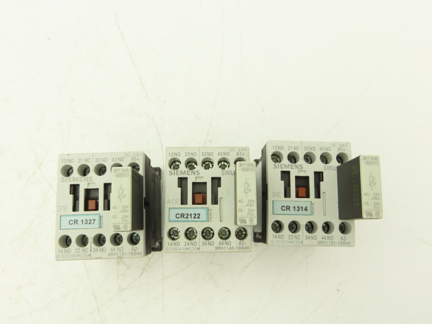 Siemens 3RH1131-1BB40 Contactor Relay & Surge Suppressor 24V Coil 600V Lot of 3