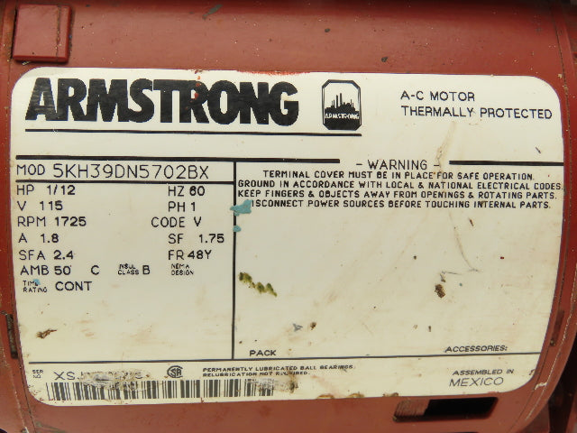 B&G Armstrong 810119-011 Circulator Water Pump 1-1/4" Flanged 115V 5KH39DN5702BX