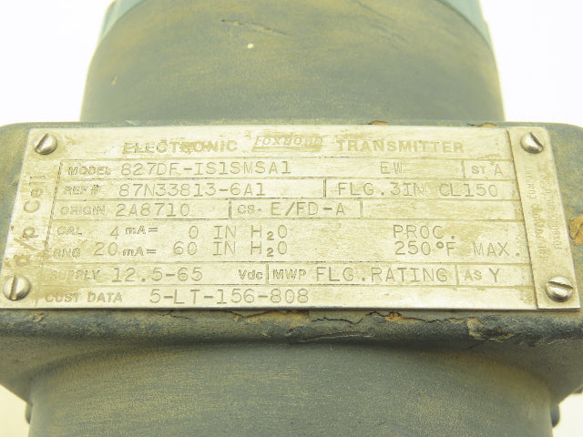 Foxboro 827DF-IS1SMSA1 Pressure Transmitter 3" CL150 Flange 12.5-65vdc