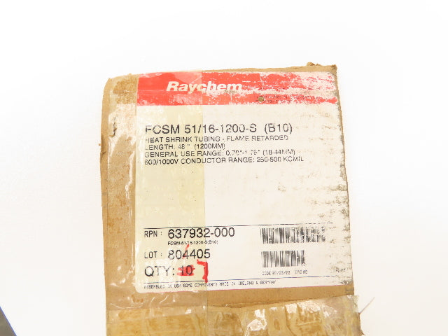 Raychem FCSM 51/16-1200-S Heat Shrink Tubing 0.70"-1.75" 48"L
