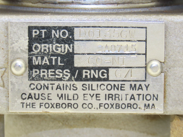 Foxboro 821GM-IS1NL2 Pressure Transmitter 1/2"NPT 12.5-65vdc