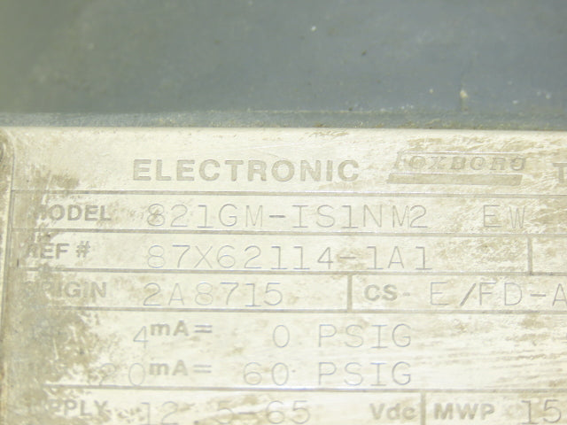 Foxboro 821GM-IS1NM2 Pressure Transmitter 1/2"NPT 12.5-65vdc