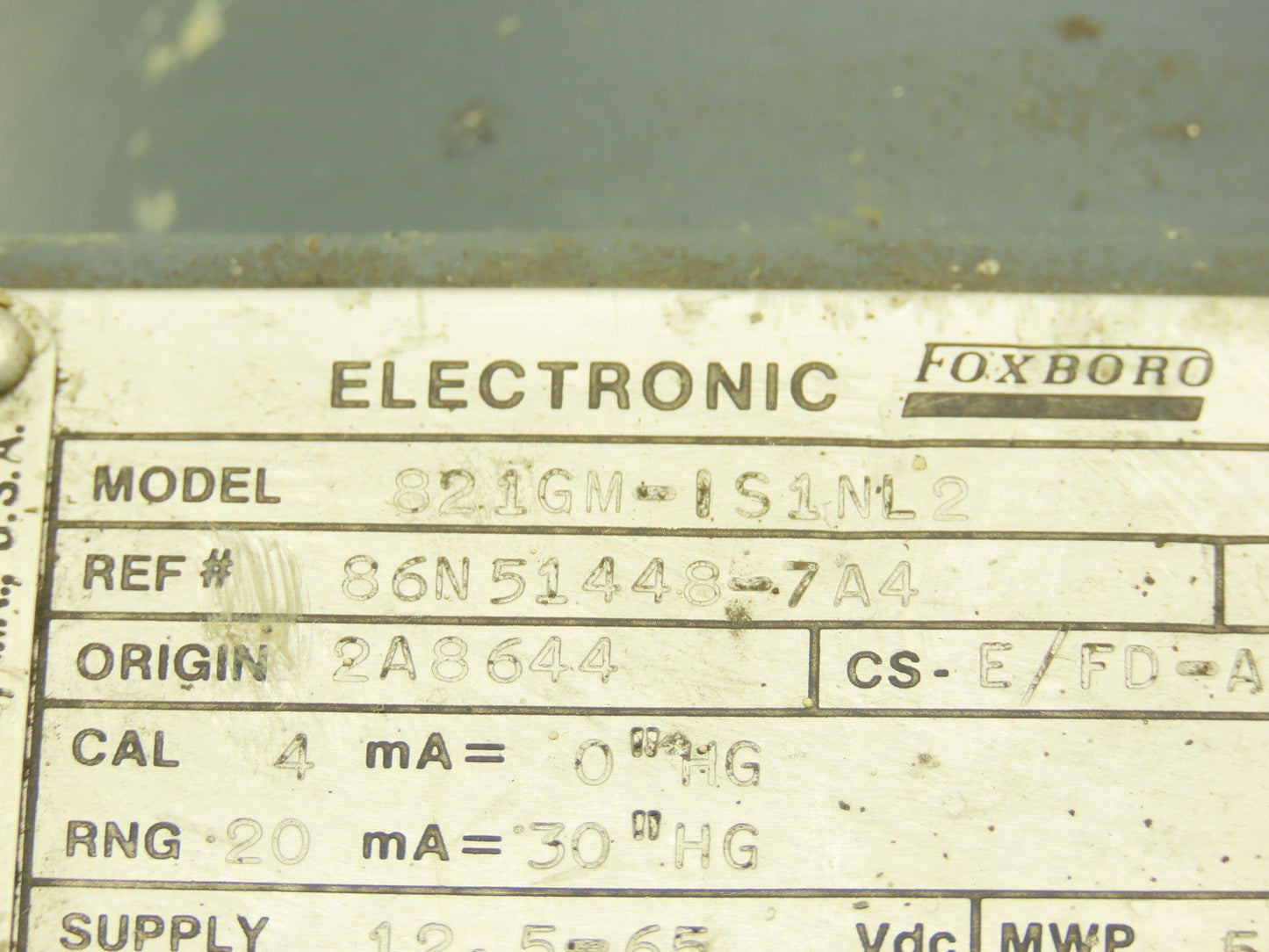 Foxboro 821GM-IS1NL2 Pressure Transmitter 12.5-65vdc 1/2" NPT