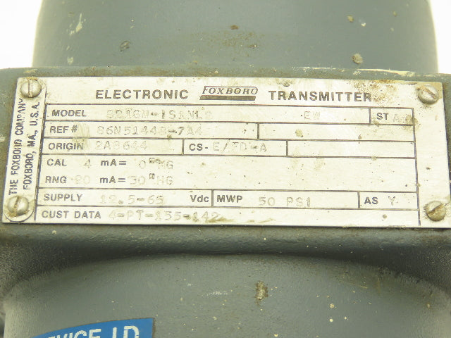 Foxboro 821GM-IS1NL2 Pressure Transmitter 12.5-65vdc 1/2" NPT