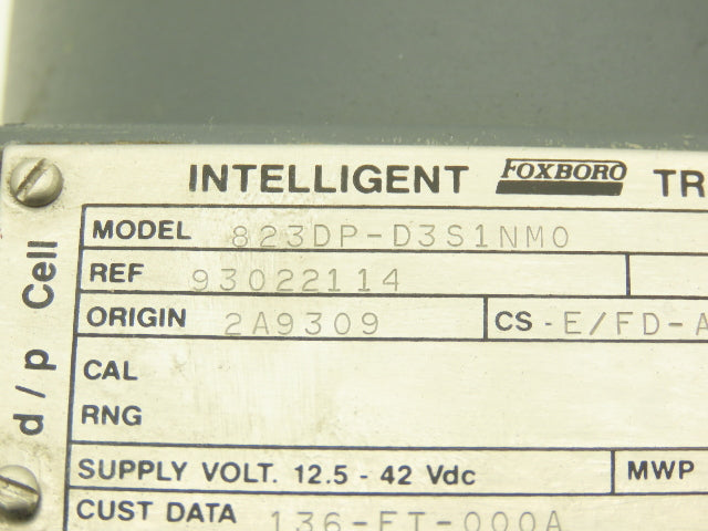 Foxboro 823DP-D3S1NM0 Intelligent Differential Pressure Transmitter 12.5-42vdc