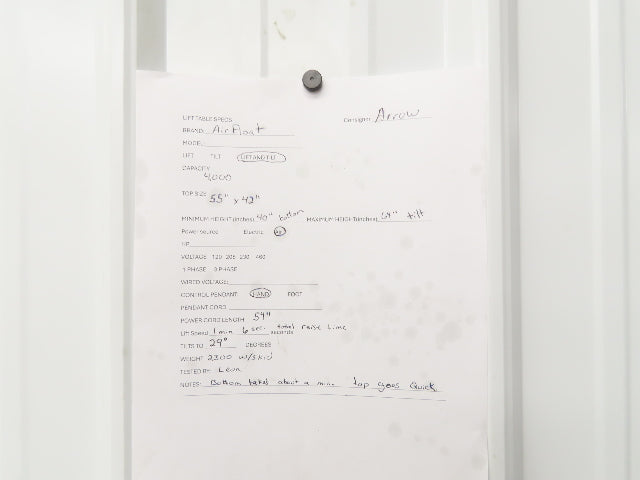 Airfloat Pneumatic Lift Tilt Table Tote Tipper 4000lbs 29° Degree 55x42" Top