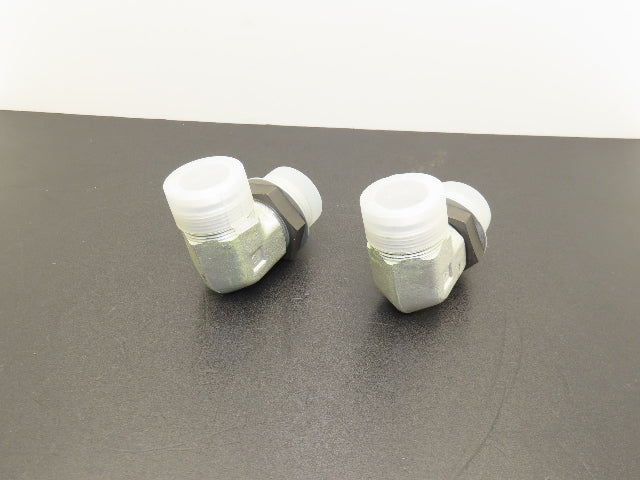 (2) Parker 20 C5OX-S 1-1/4"-20 Triplelok JIC 37° Straight THD 90° Elbow SAE-ORB