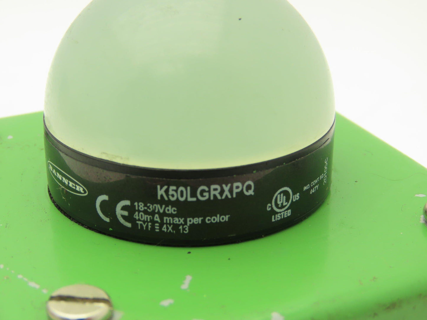 Banner K50LGRXPQ LED Indicator Dome 50mm EZ-LIGHT Red Green 18-30VDC Enclosure