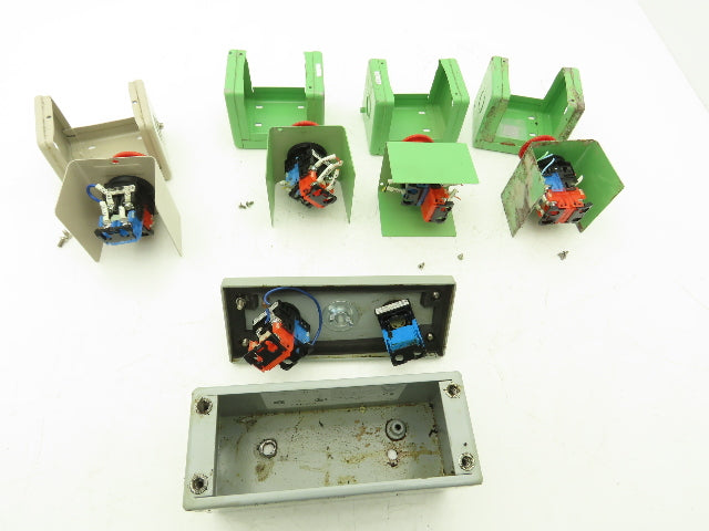 Fuji Electric E-Stop Mushroom Pushbutton Switch 30mm Lot of 5 Enclosures