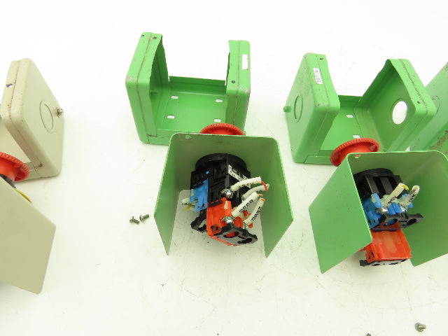 Fuji Electric E-Stop Mushroom Pushbutton Switch 30mm Lot of 5 Enclosures