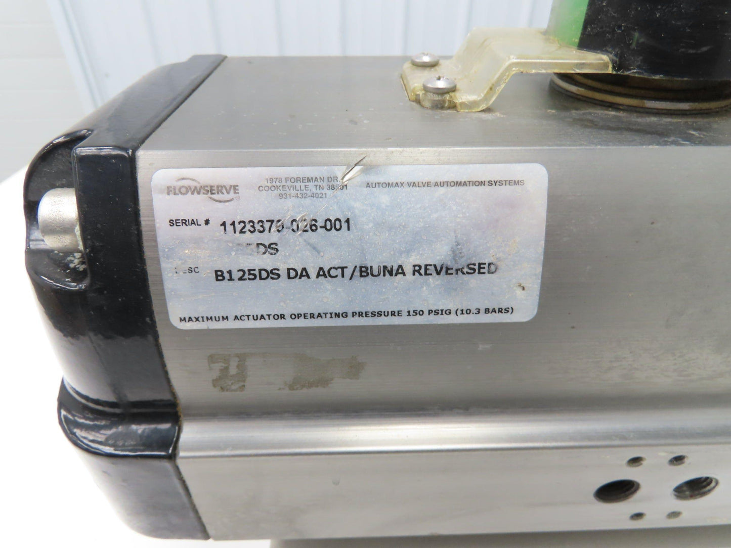 Flowserve B125DS Pneumatic Air Operated Valve Actuator 125psig