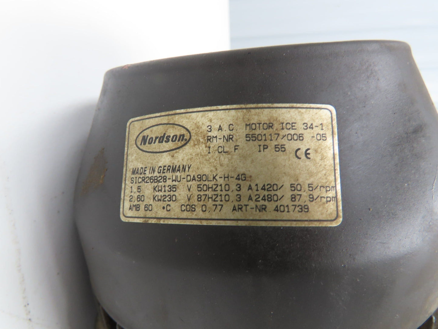 Nordson SICR26B28-WU-DA90LK-H-4G Inline Gearmotor 87.9rpm 2.6Kw 230V 3PH IEC 90L