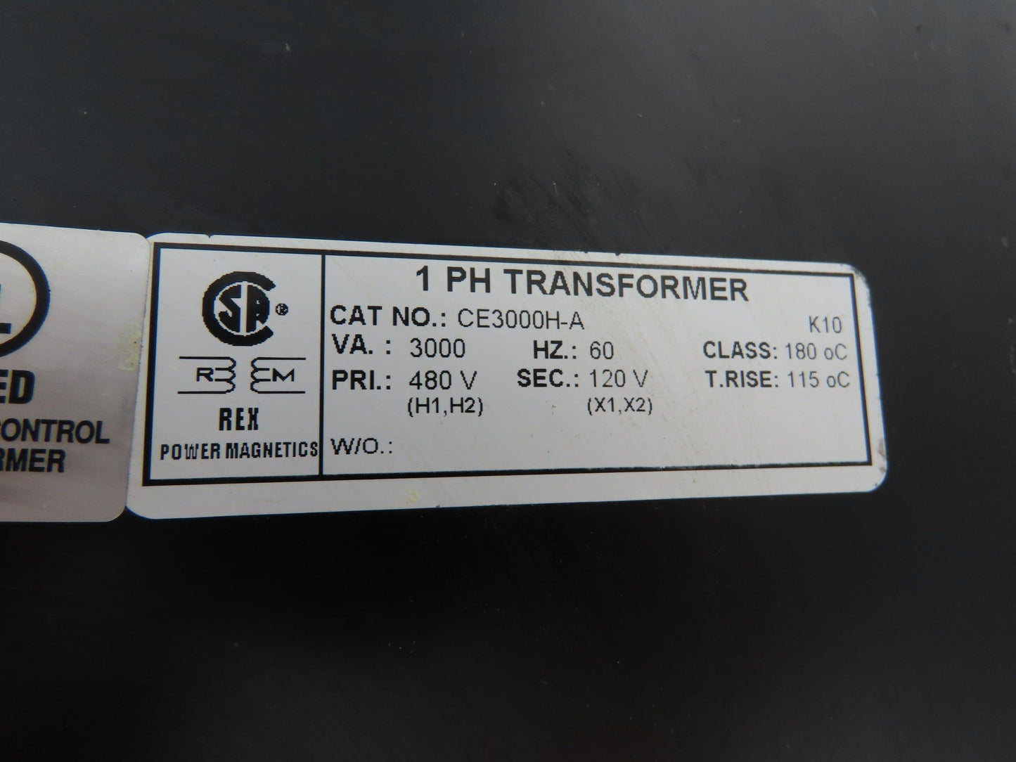 Rex Power Magnetics Stepdown Transformer 3kva 1Ph HV480 - LV120