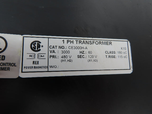 Rex Power Magnetics Stepdown Transformer 3kva 1Ph HV480 - LV120